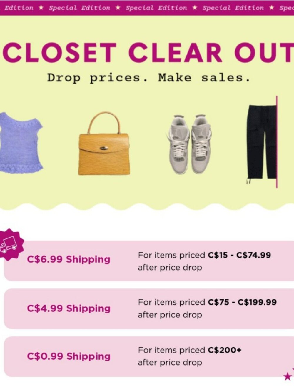 Closet Clear Out Special Edition!